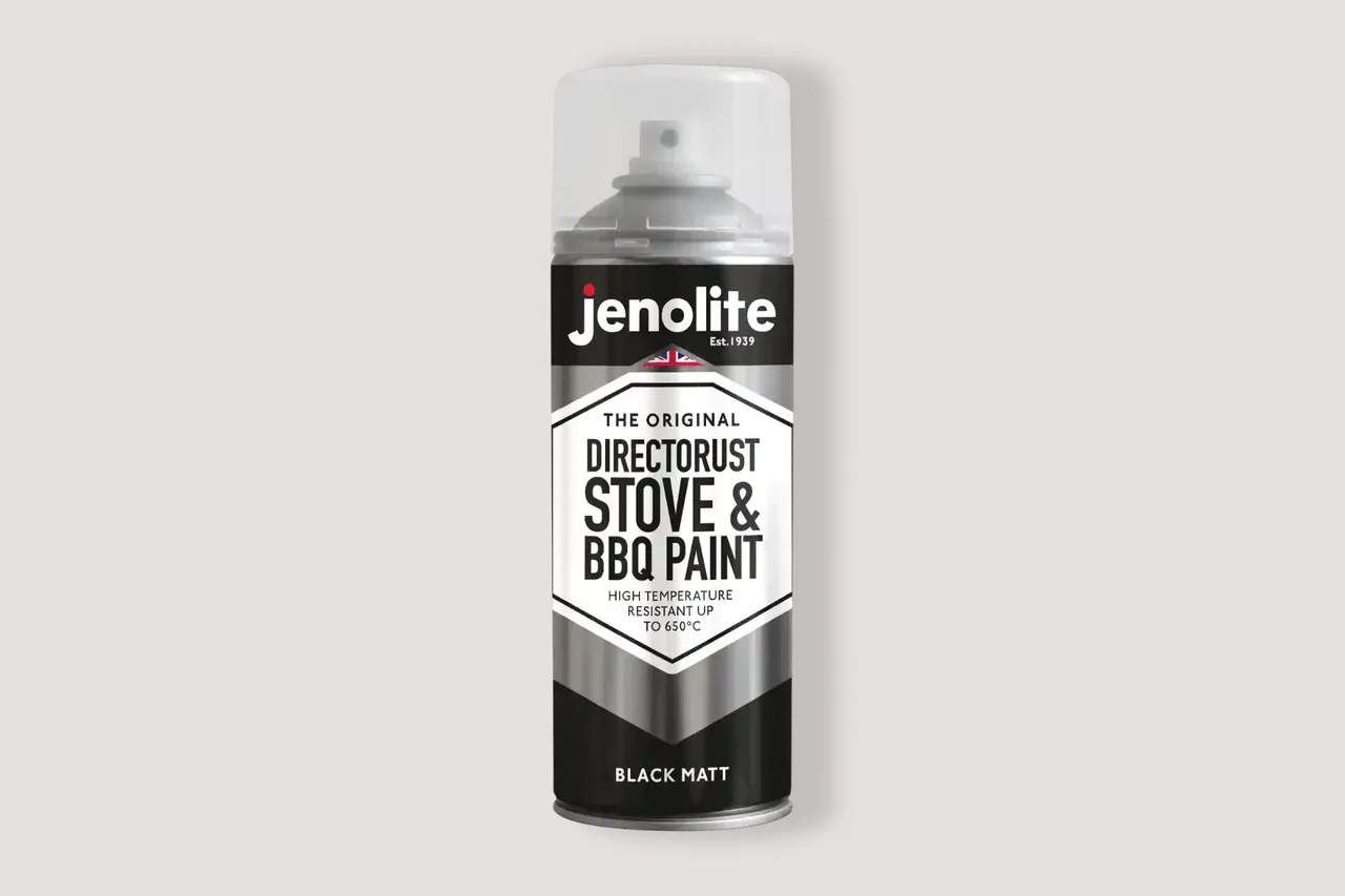 A 400ml can of Jenolite black BBQ paint.