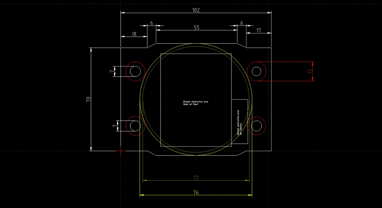 My initial CAD diagram of the front of the air flow meter of a 323 GTX