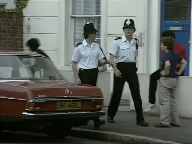 Mercedes W115 as a background car in The Bill, 1984