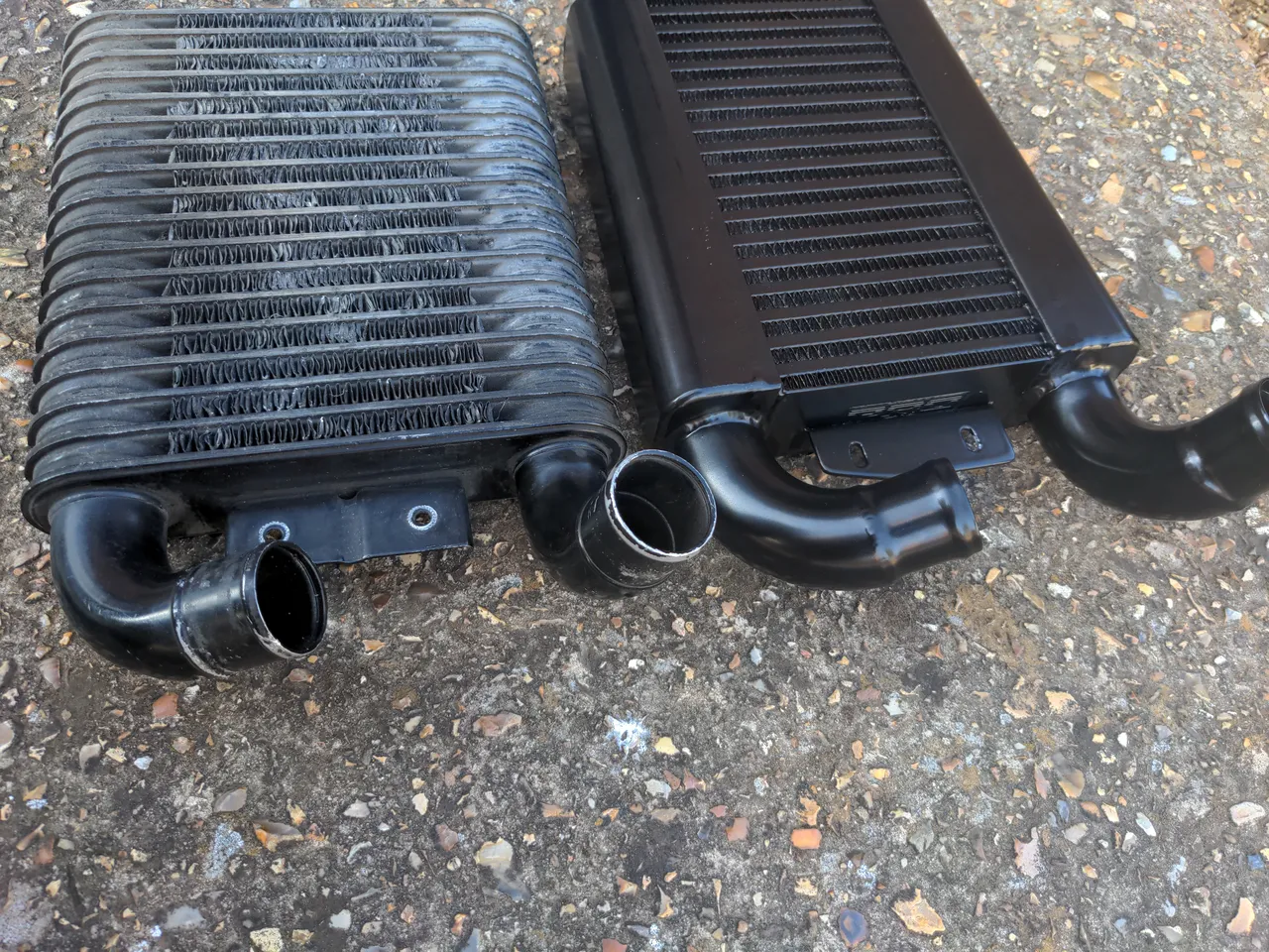 Another comparison view; this time at the top of the intercooler.
