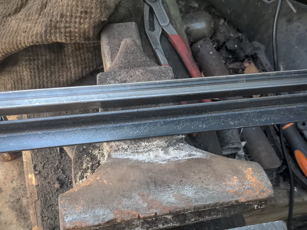A length of 20mm box section steel and some 20mm angle iron.