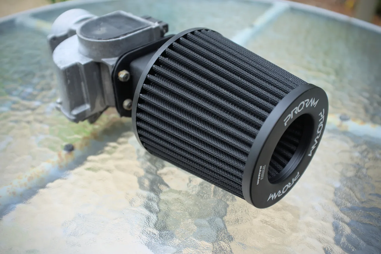 PRORAM filter on a 323 GTX air flow meter.