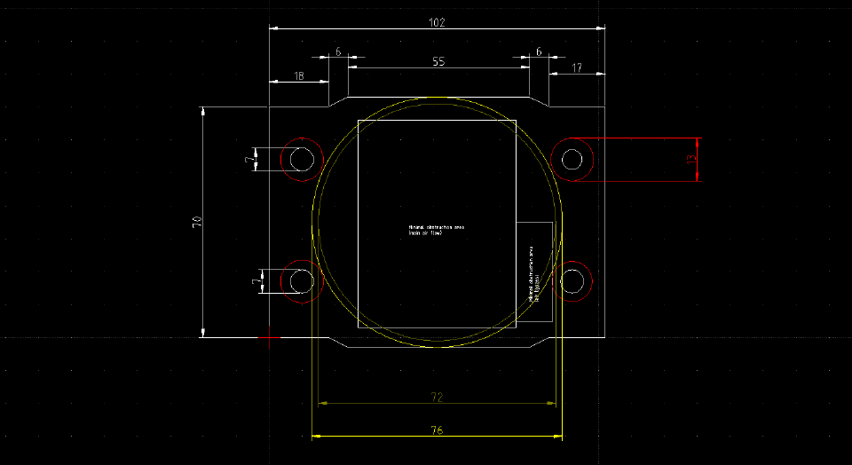 My initial CAD diagram of the front of the air flow meter of a 323 GTX