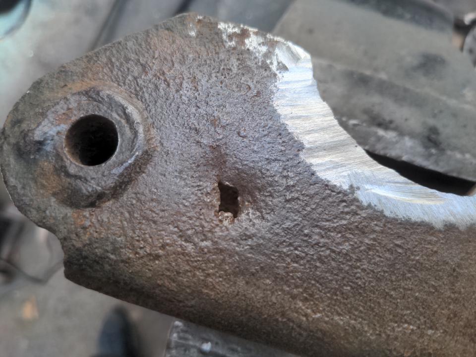 A hole about the size of a pencil in my leaf spring perches.