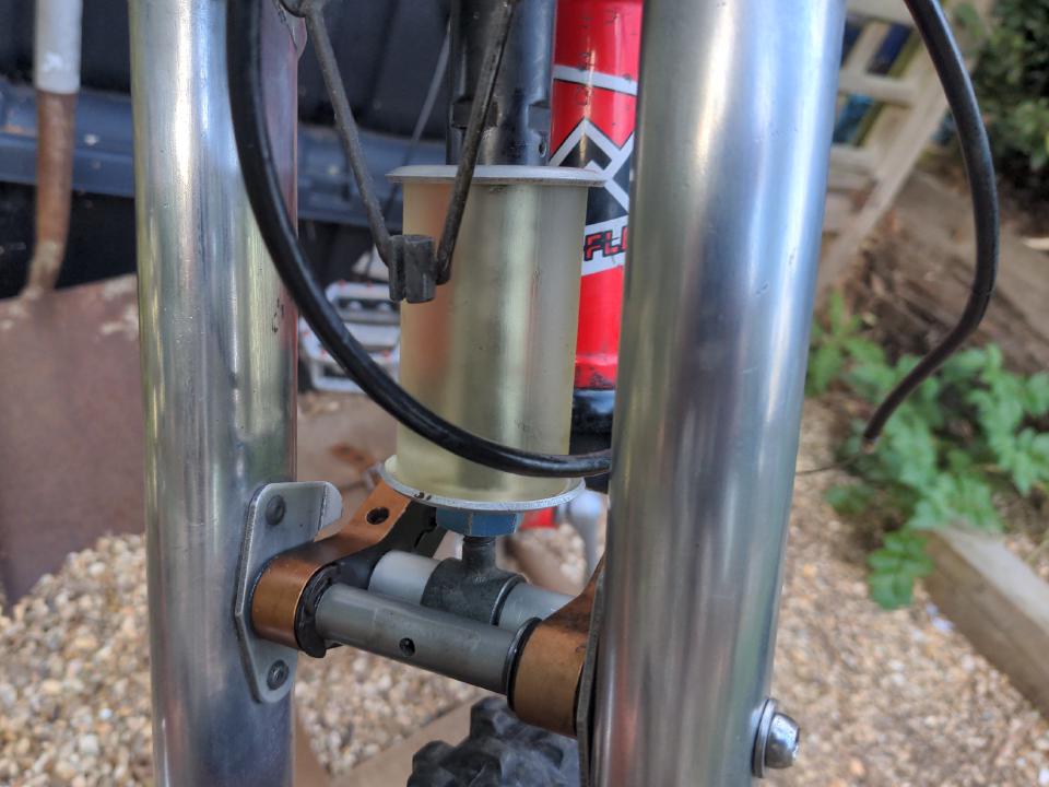 The new elastomer fitted; it is translucent yellow.
